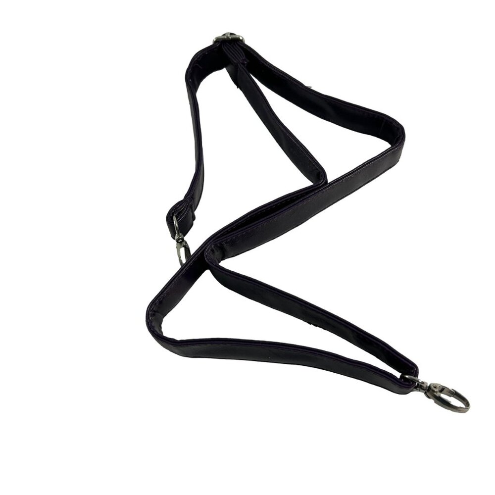 Dark Purple Faux Leather Purse Strap Adjustable Replacement Crossbody New - Picture 2 of 7